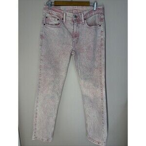 Levis Jeans Mens 33x30 Pink Cream 511 Slim Acid Wash Denim Pants Retro 80s